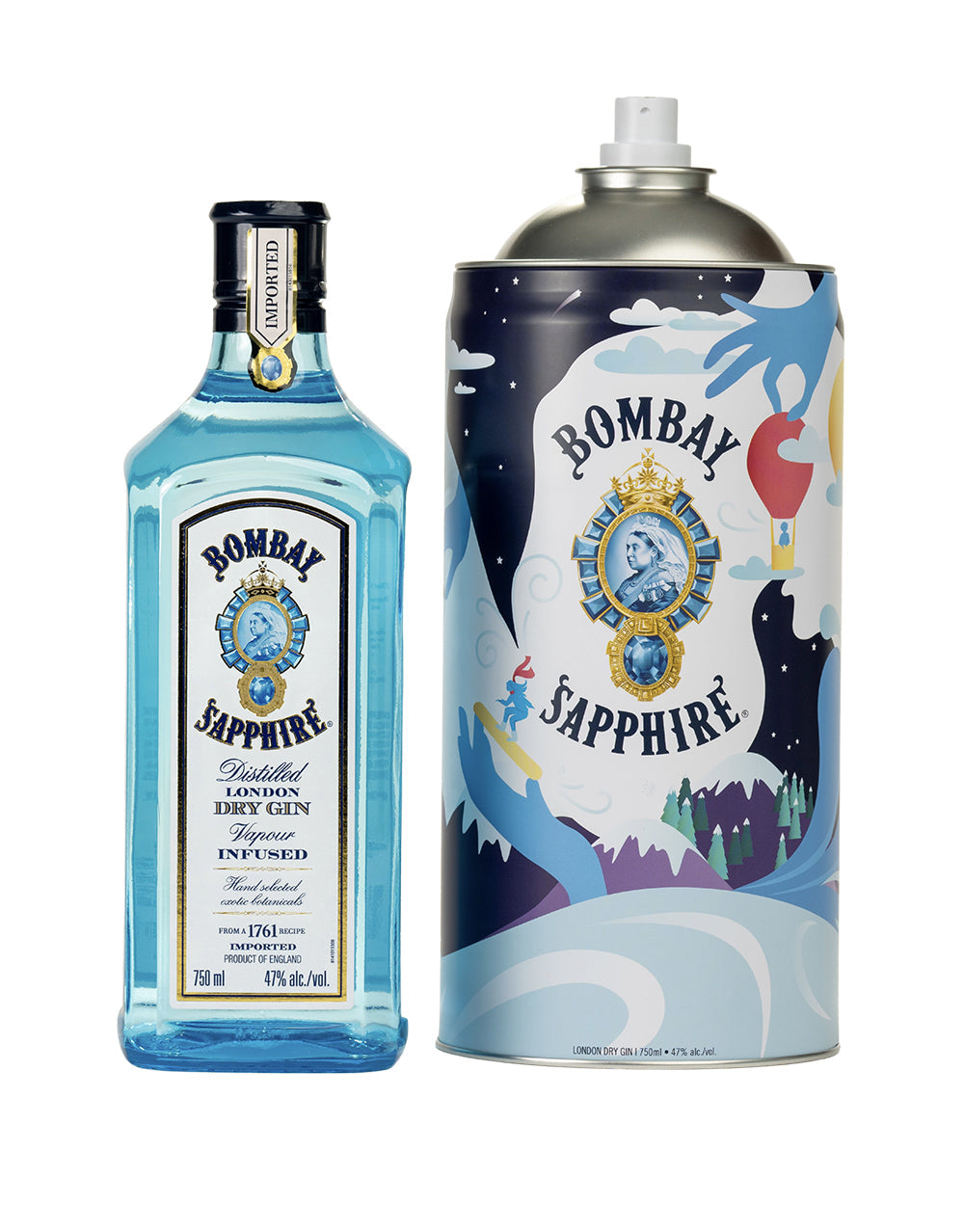 Bombay Sapphire Limited Edition Holiday Pack, Collectible Spray Can Ti