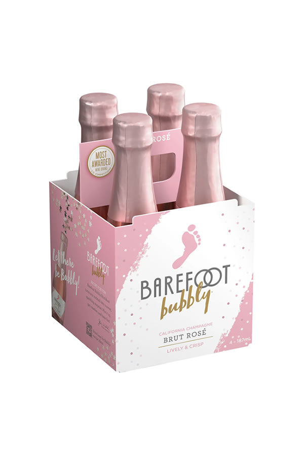 Barefoot Bubbly Brut Rose 4PK 187ML