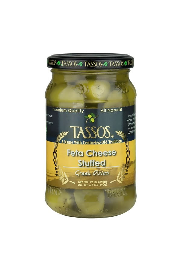 Tassos Feta Cheese Stuffed Olives 13OZ