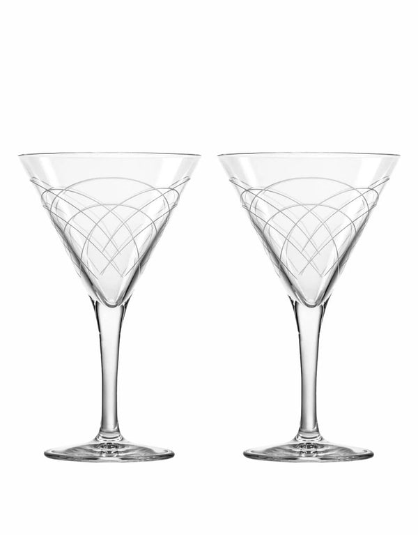 Rolf Glass Mid-Century Modern 7.5oz Martini (Set of 2)