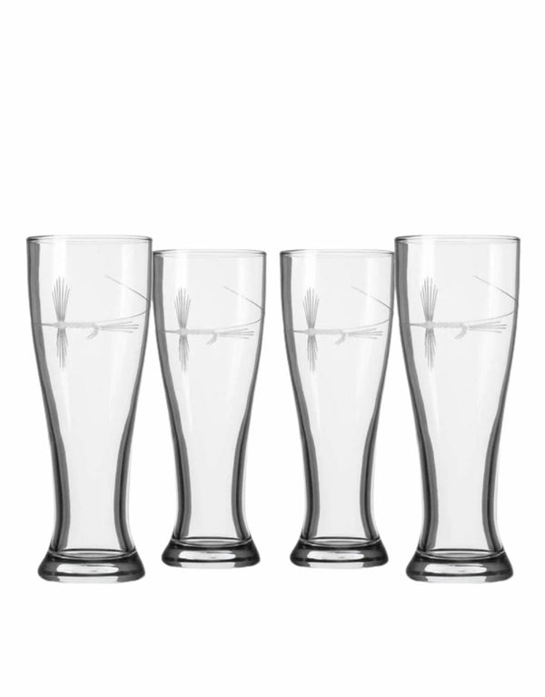 ROLF GLASS FLY FISHING 16OZ BEER PILSNER (Set of 4)