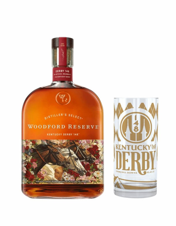 Pre-Order: WOODFORD RESERVE® 2022 KENTUCKY DERBY® 148 BOTTLE with 2022 Kentucky Derby Gold Mint Julep Glass