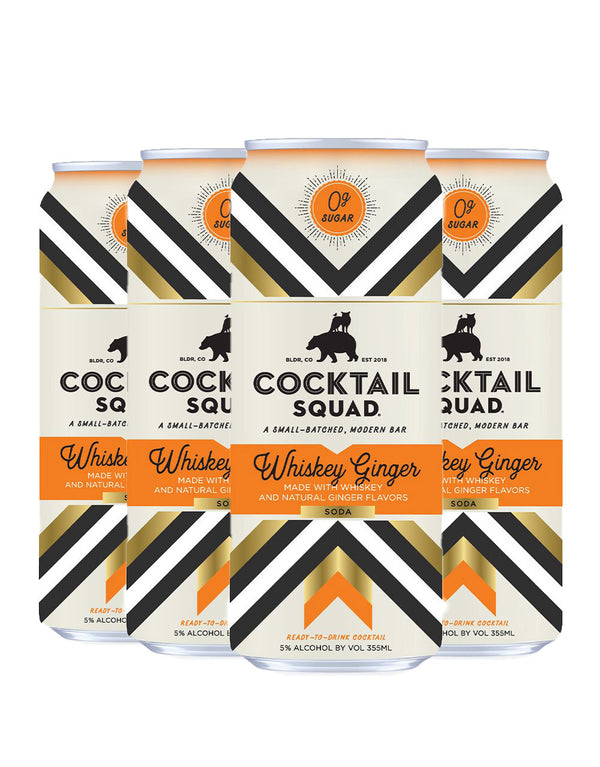 Cocktail Squad Whiskey Ginger Soda (4 Pack)