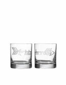 Rolf Glass HIS, HERS AND OURS WHISKEY DECANTER AND ROCKS GLASSES (Set of 3)