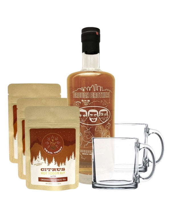 Brough Brothers Bourbon with Trail Toddy Citrus Hot Toddy Kit & Coffee Mug Set of 2