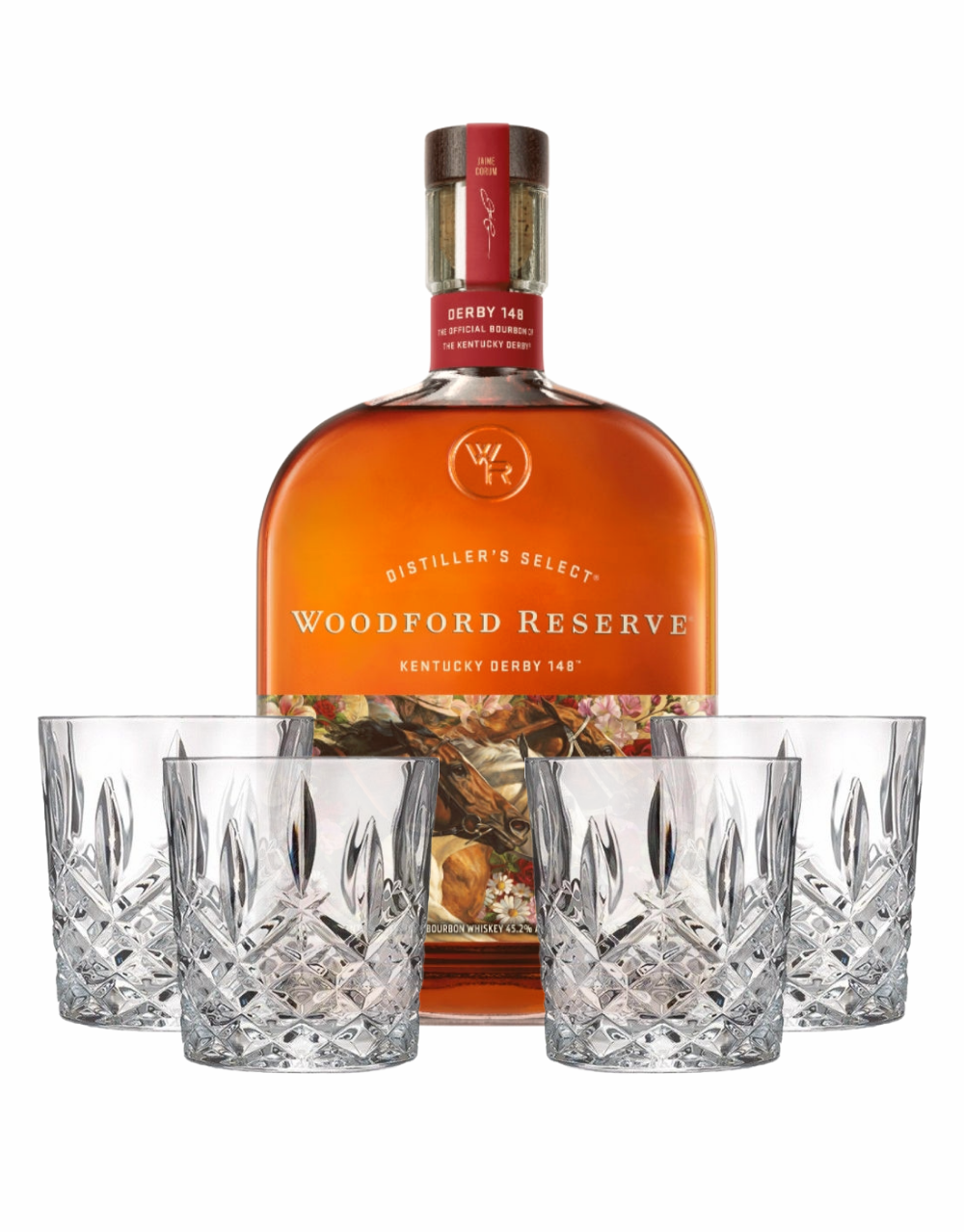 Pre-Order: WOODFORD RESERVE® 2022 KENTUCKY DERBY® 148 BOTTLE with 4 Markham Marquis by Waterford Double Old Fashioned Glasses