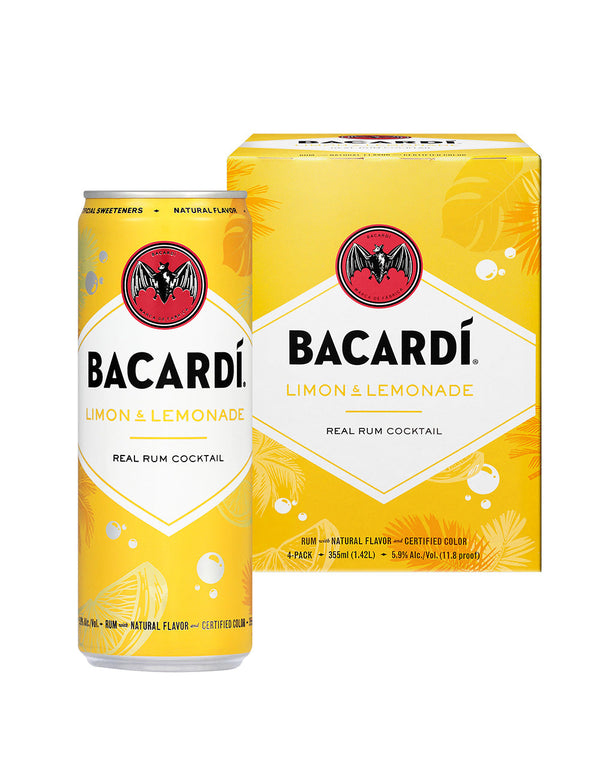 Bacardí Limon and Lemonade Cocktail (4 Pack)