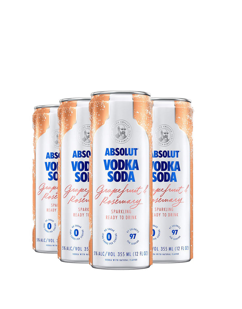 Absolut Vodka Soda Grapefruit & Rosemary (24 pack)