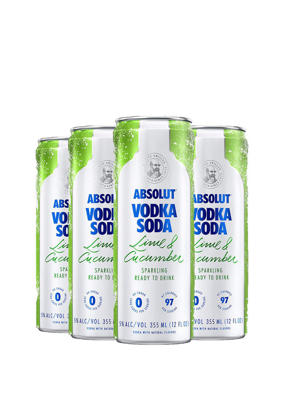 Absolut Vodka Soda Lime & Cucumber (4 pack)