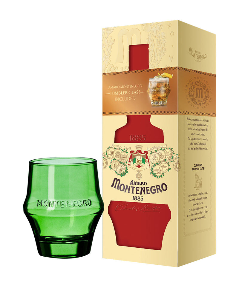 Amaro Montenegro Holiday Pack With Signature Amaro Montenegro Icon Glass