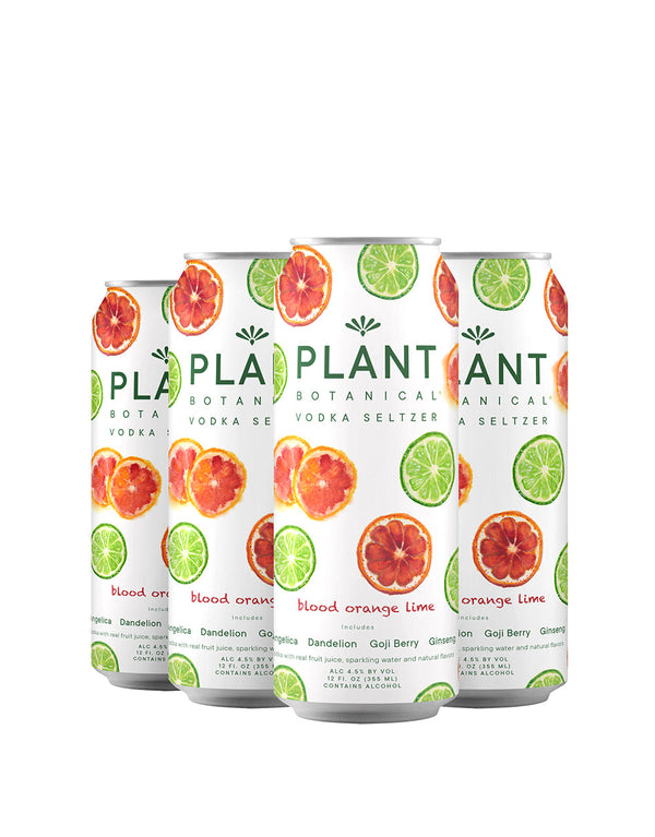 Plant Botanical Blood Orange Lime Botanical Vodka Seltzer (Pack of 4)