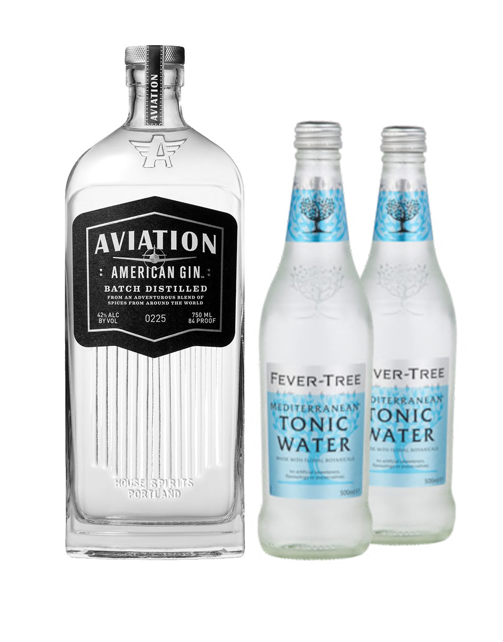 Aviation American Gin with Two Fever-Tree Mediterranean Tonic Waters