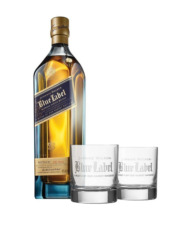 Johnnie Walker Blue Label® with Rolf On the Rocks Glasses Featuring Johnnie Walker Blue Label Logo (Set of 2)