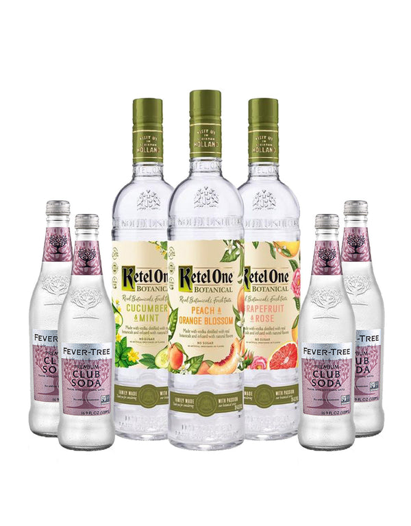 Ketel One® Botanical Collection (3 Bottles) with Four Fever-Tree Club Sodas