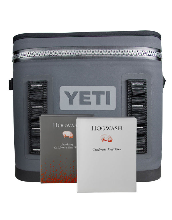 HOGWASH Half Case of 250ml Sparkling & Still Cans in a Yeti Cooler
