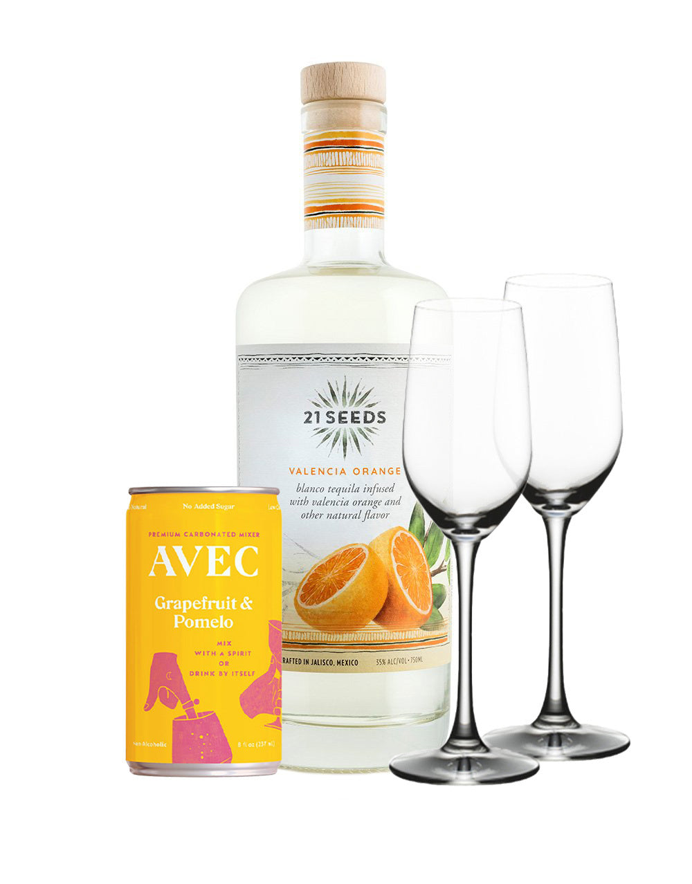 21Seeds Valencia Orange and AVEC Grapefruit & Pomelo with Riedel Ouverture Tequila Glasses