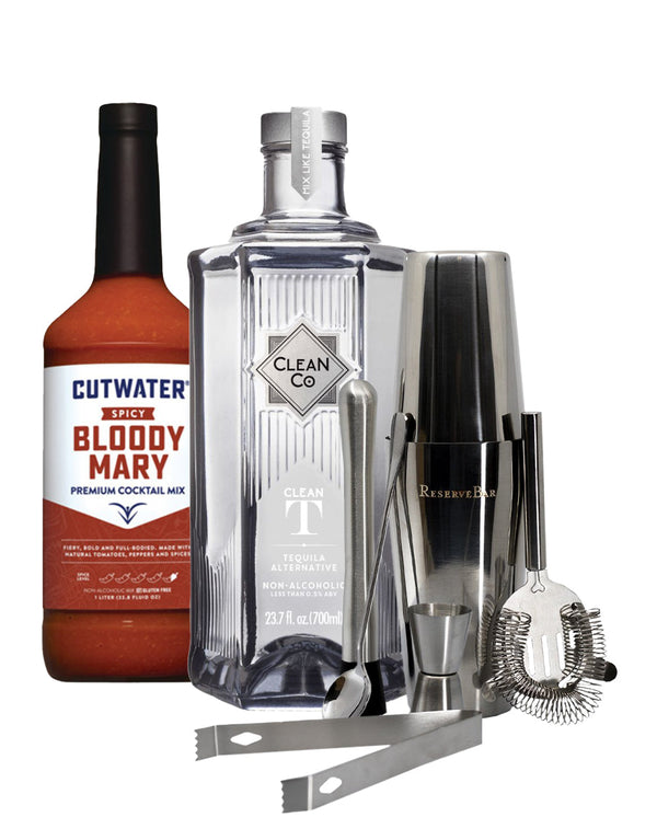 CleanCo Clean T with Cutwater Spicy Bloody Mary Mix and ReserveBar Premium Boston Shaker Set