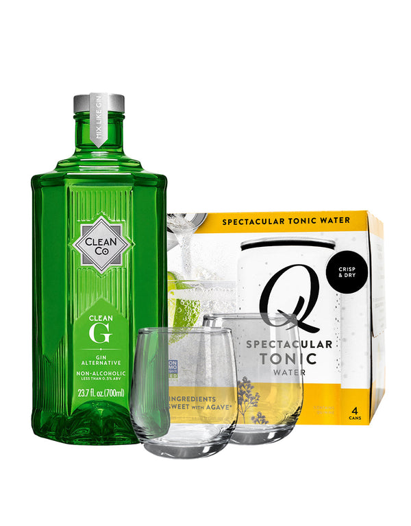 CleanCo G with Q Tonic 4 Pack Cans and ReserveBar Bar Tumbler (Set of 2)