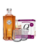 CleanCo Clean R with Q Ginger Beer 4 Pack Cans and ReserveBar Bar Tumbler (Set of 2)