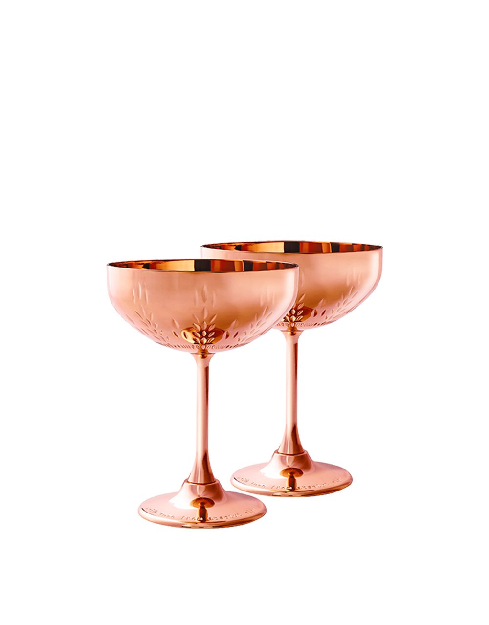 Absolut Elyx - Single Estate Handcrafted Vodka (750ml) with Elyx Copper Cocktail Coupe Gift Set (Set of 2)