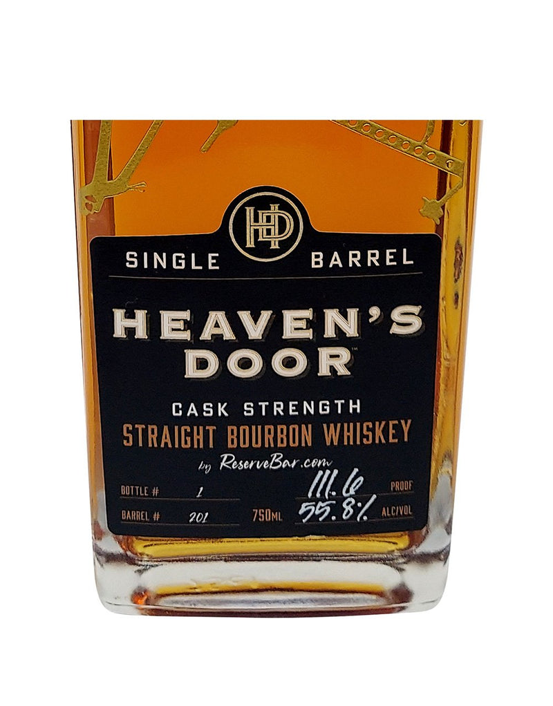 Heaven's Door Cask Strength Straight Bourbon by ReserveBar (limited edition) and Dartington Bar Excellence Whisky Rocks Glasses