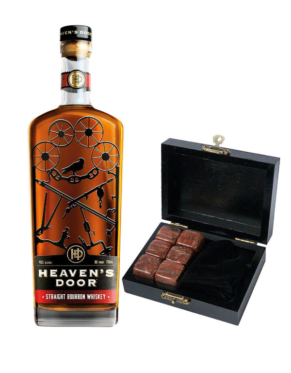 Heaven's Door Straight Bourbon with Branded Whiskey Stones