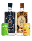 HH Bespoke Rum and HH Bespoke Gin with AVEC Ginger and AVEC Yuzu & Lime