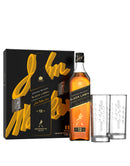 Johnnie Walker Black Label Blended Scotch Whisky with Two Highball Glasses