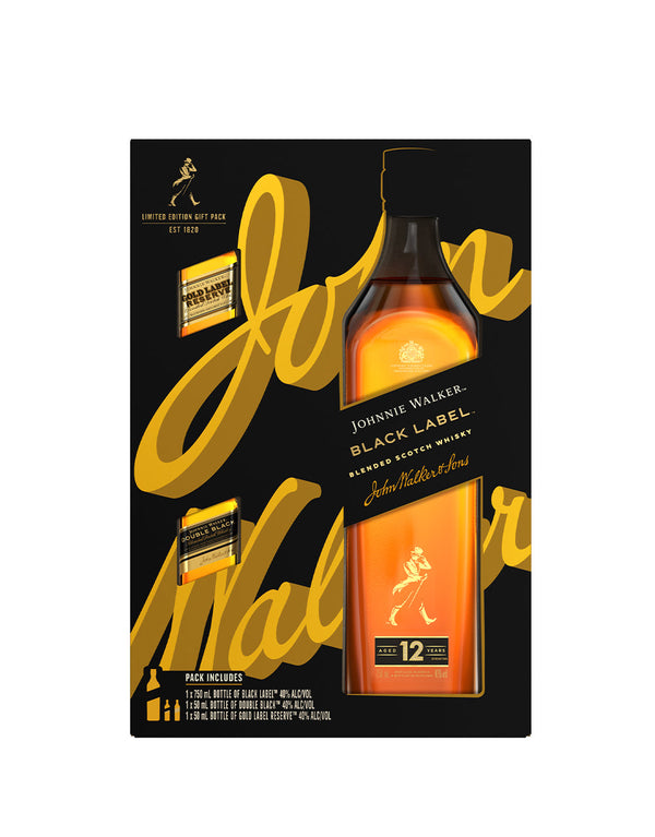 Johnnie Walker Black Label Blended Scotch Whisky Gift Pack