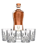 Lobos 1707 Tequila Extra Añejo with 4 Markham Marquis by Waterford Double Old Fashioned Glasses