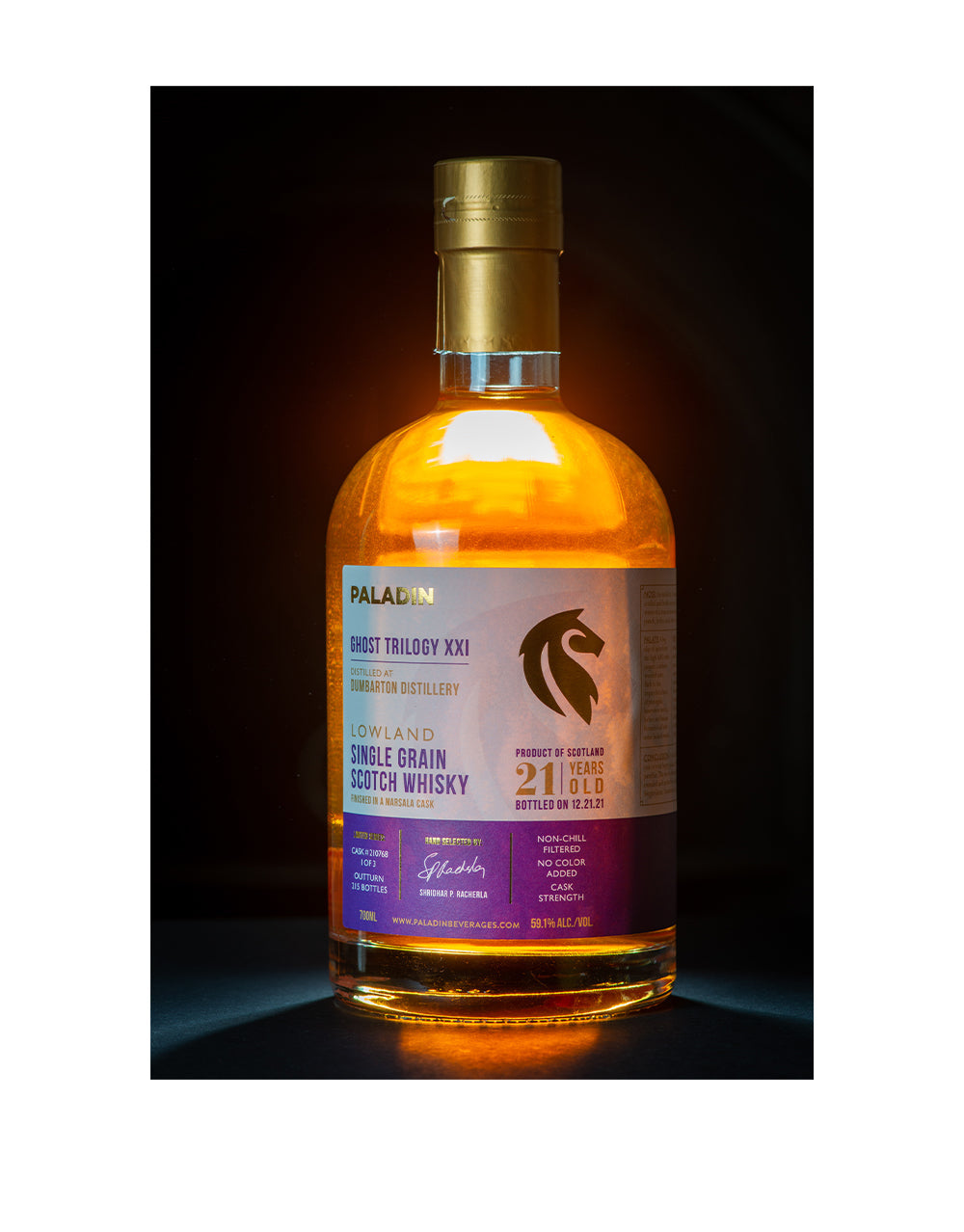 Pre-Order: PALADIN’S GHOST TRILOGY XXI DISTILLED AT DUMBARTON DISTILLERY AND FINISHED IN A MARSALA CASK