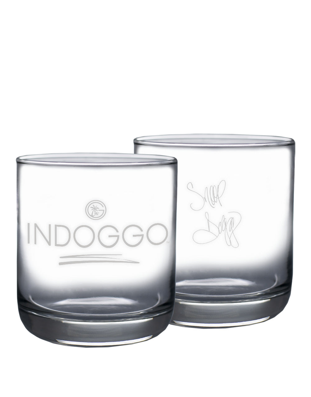 INDOGGO® Gin by Snoop Dogg branded glasses with Snoop Dogg's engraved signature (set of 2)