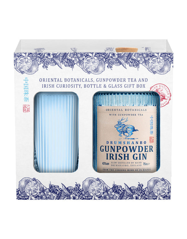 Drumshanbo Gunpowder Irish Gin with Branded Highball Glass