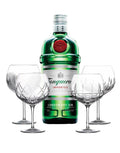 Tanqueray London Dry Gin with Waterford Gin Journeys Balloon Wine Glasses (Set of 4)