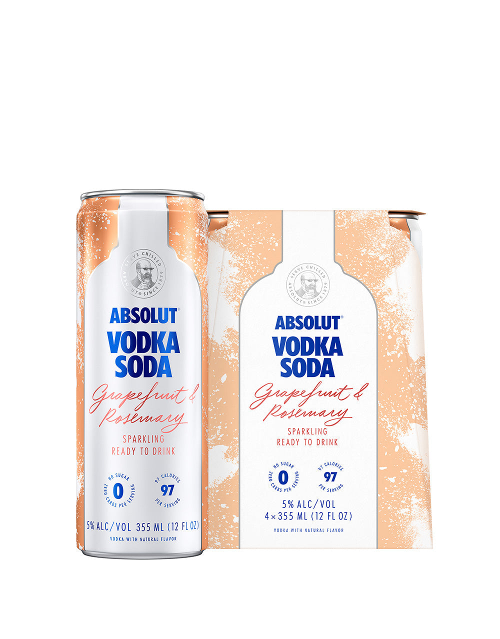 Absolut Vodka Soda Grapefruit & Rosemary (4 pack)