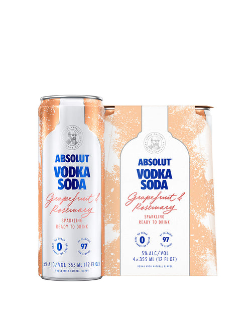 Absolut Vodka Soda Grapefruit & Rosemary (4 pack)