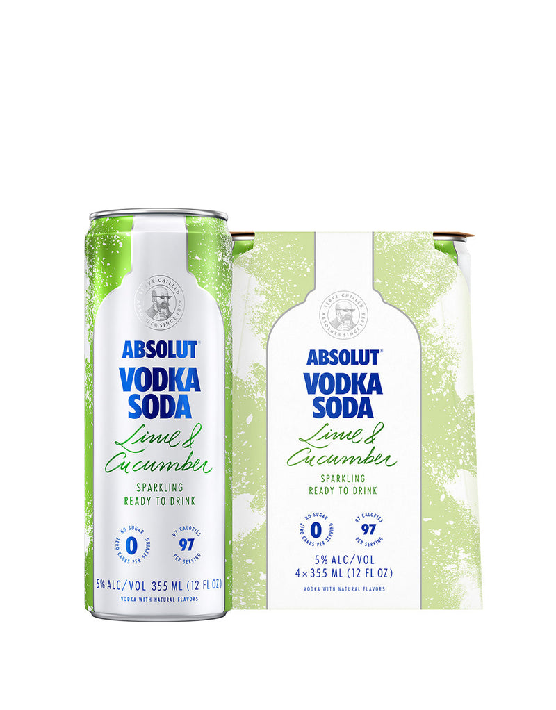 Absolut Vodka Soda Lime & Cucumber (4 pack)