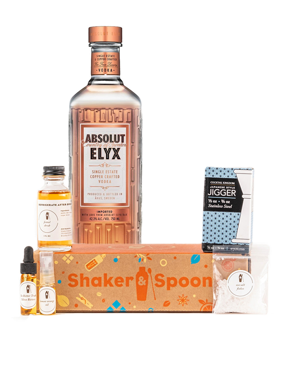 Absolut Elyx Single Estate Handcrafted Vodka with Tidy Martini Kit