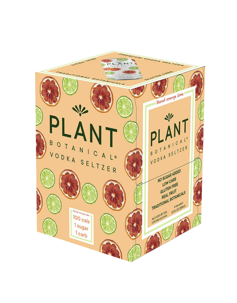 Plant Botanical Blood Orange Lime Botanical Vodka Seltzer (Pack of 4)