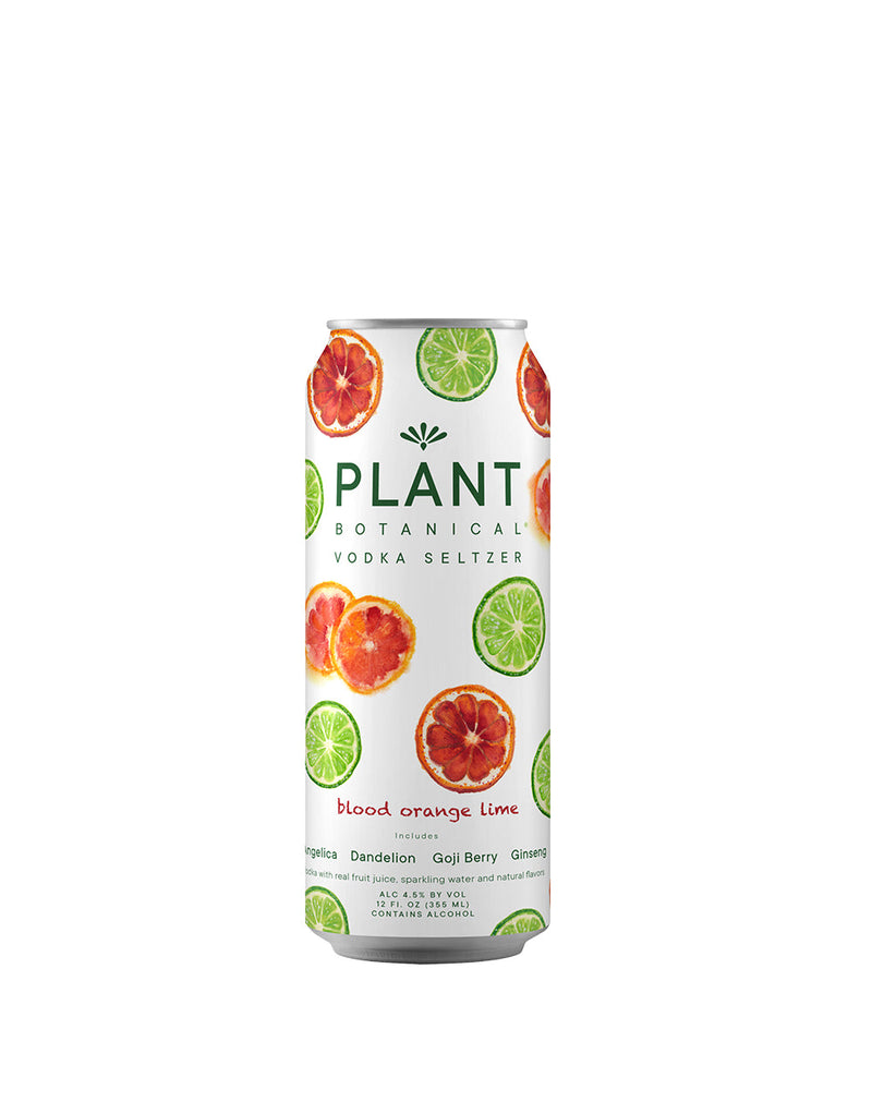 Plant Botanical Blood Orange Lime Botanical Vodka Seltzer (Pack of 4)