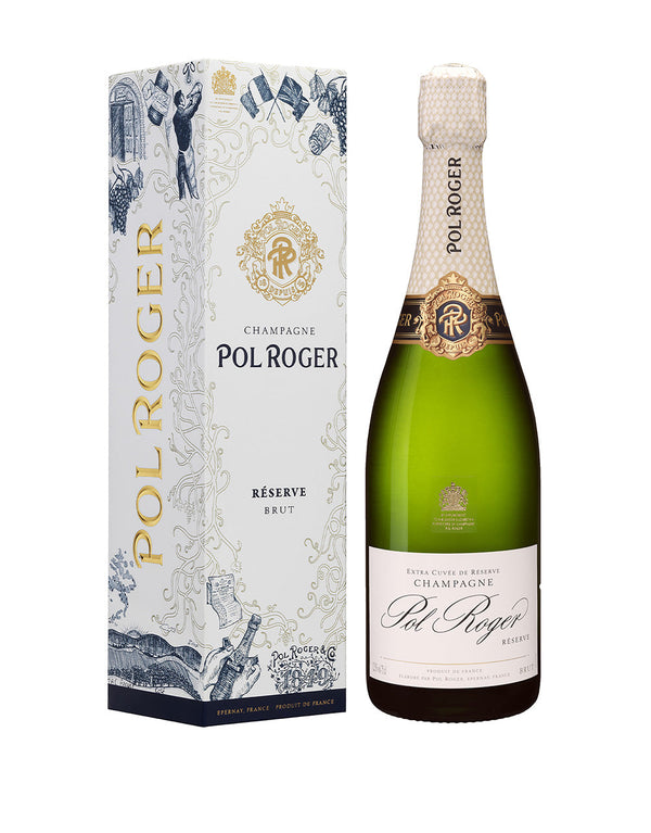 Champagne Pol Roger Brut Réserve NV "White Foil" with Gift Box