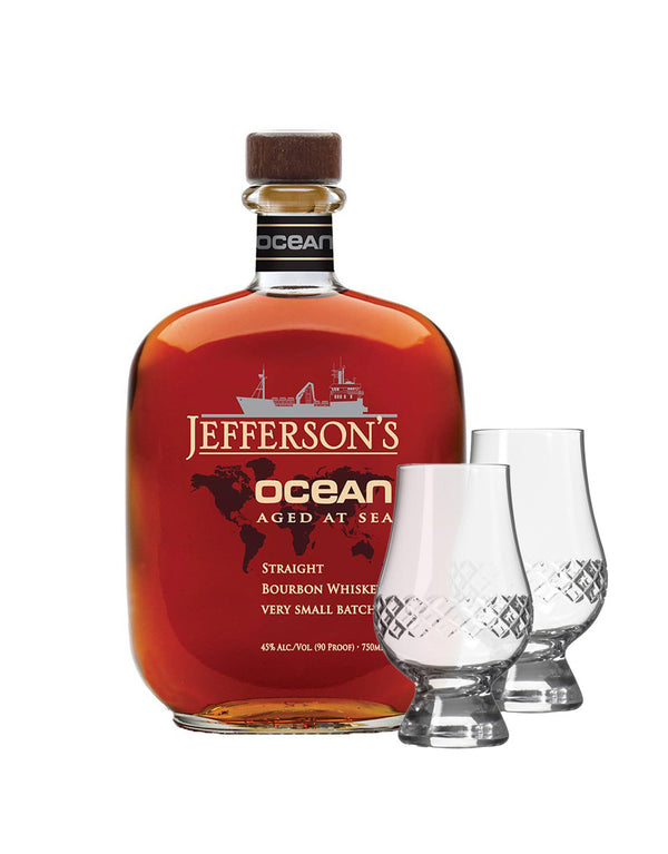 Jefferson's Ocean Voyage: Aged at Sea Bourbon with Rolf Glass Glencairn Set