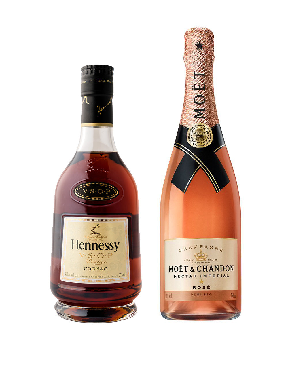 Hennessy V.S.O.P Privilège (375ml) and Moët & Chandon Nectar Impérial Rosé