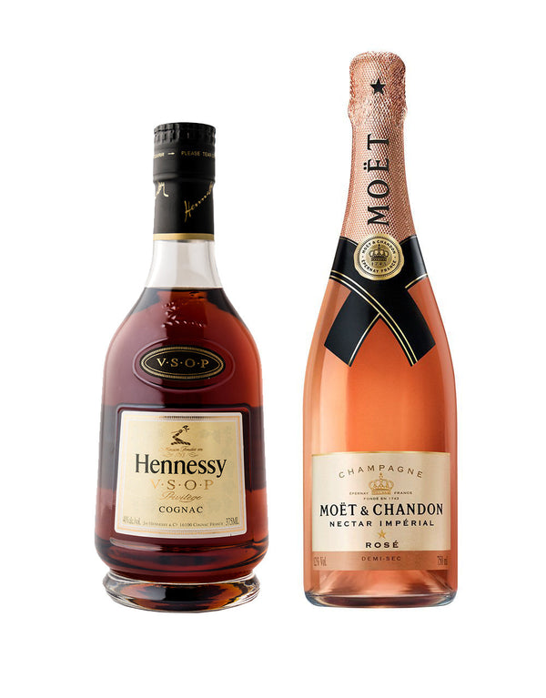 Hennessy V.S.O.P Privilège (375ml) and Moët & Chandon Nectar Impérial Rosé