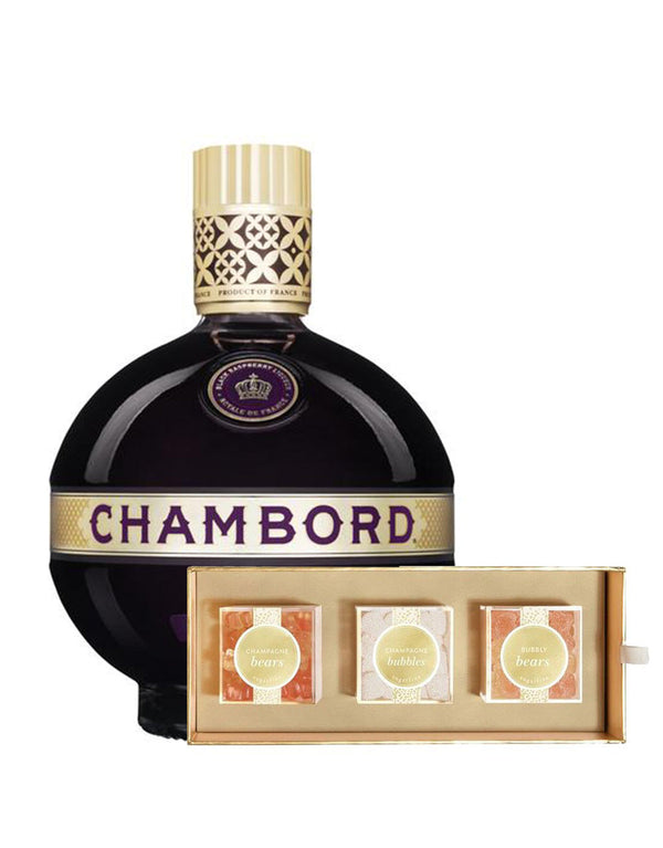 Chambord with Sugarfina Cheers 3 Piece Candy Bento Box