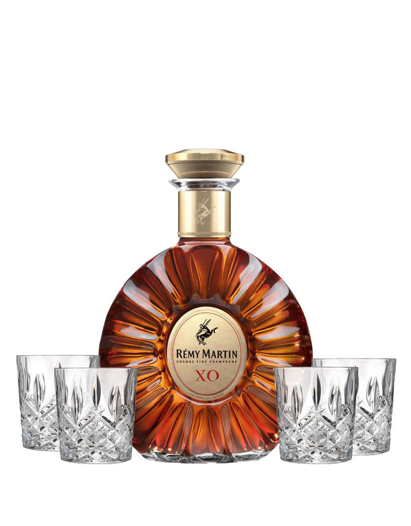 Rémy Martin XO with 4 Markham Marquis by Waterford Double Old Fashioned Glasses