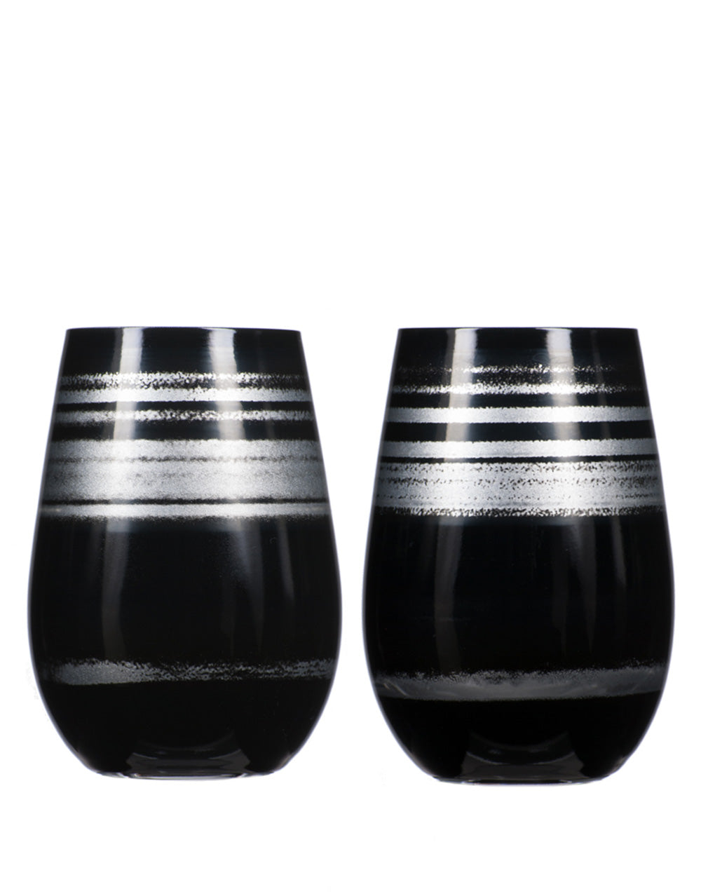 Rolf Glass Cosmo Black/Silver Tumbler (Set of 2)