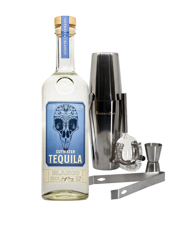 Cutwater Tequila Blanco with ReserveBar Premium Boston Shaker Set