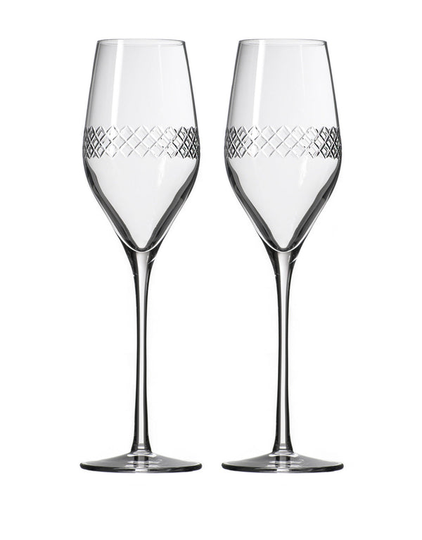 Rolf Glass Diamond Flute (Set of 2)