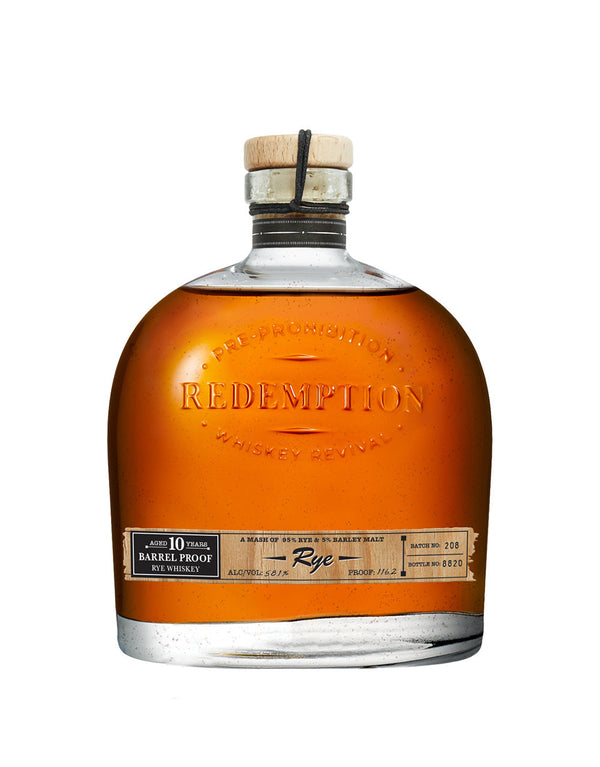 Redemption 10 Year Old Barrel Proof Rye Whiskey